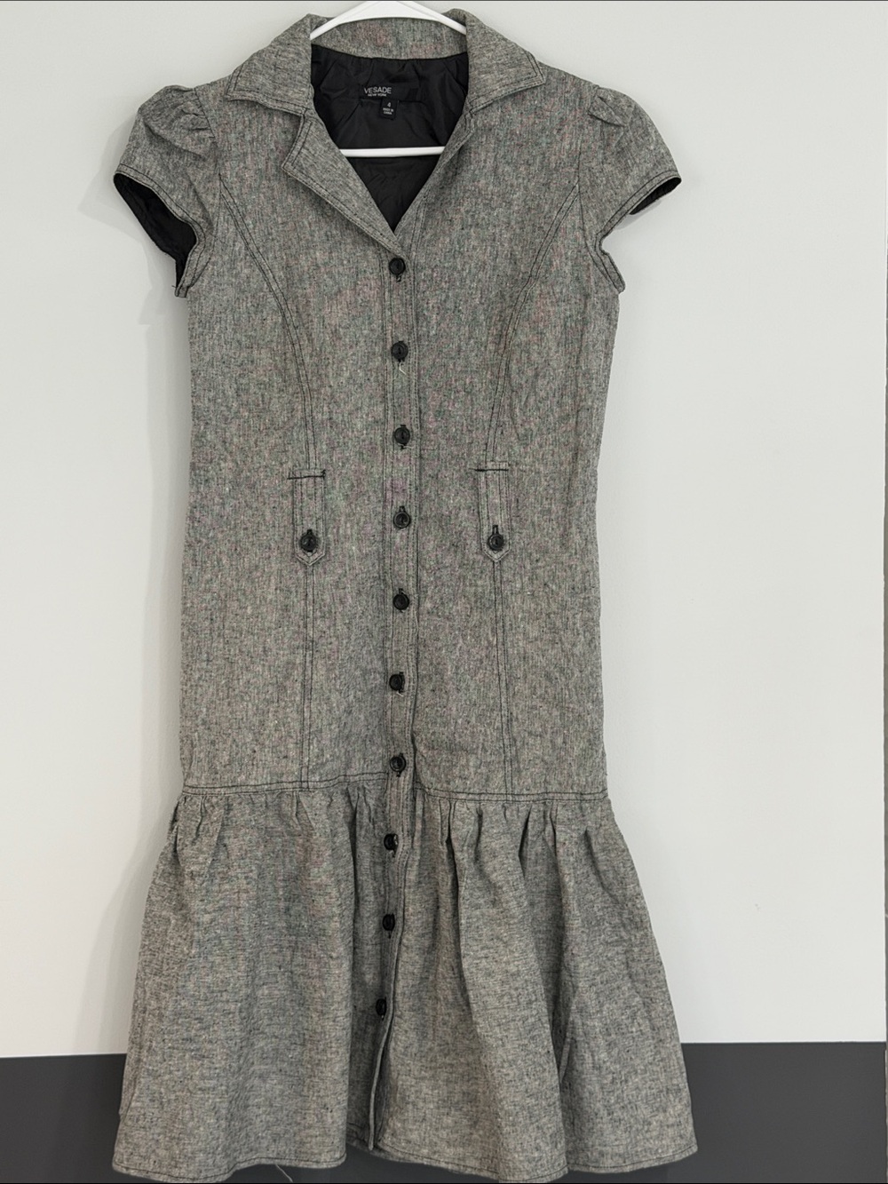 Versace Jeans Collection Grey Tweed Midi Dress